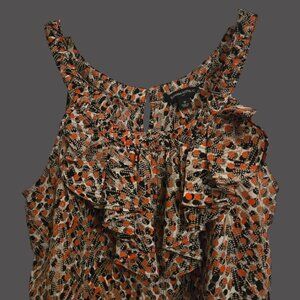 Banana Republic Sleeveless Ruffle Front Blouse M